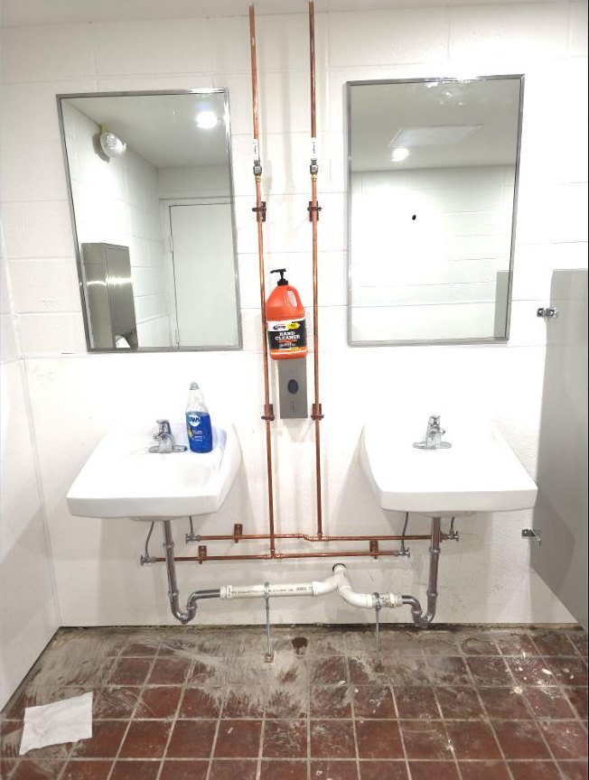 Commercial restroom sinks