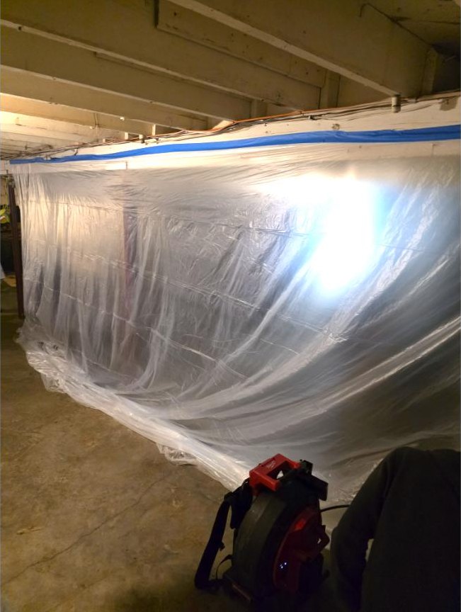 Job-site containment, a real Old School Plumbing job