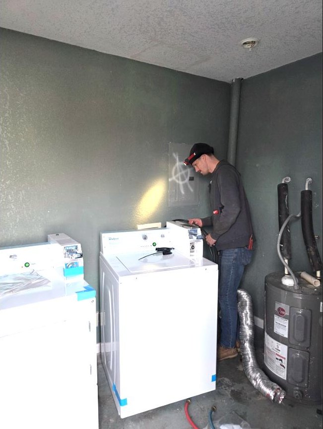 Laundry & water heater, a real Old School Plumbing job